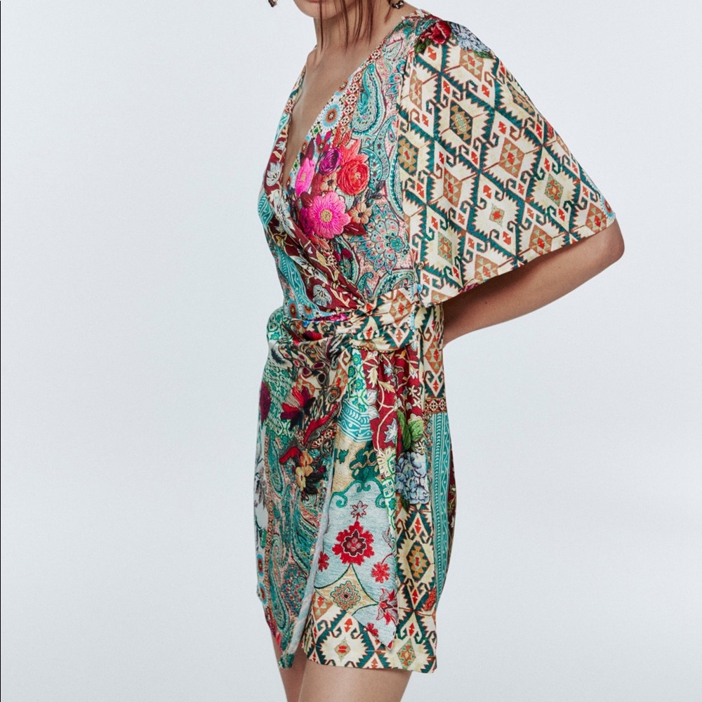 Zara Patchwork Print Mini Dress - image 2